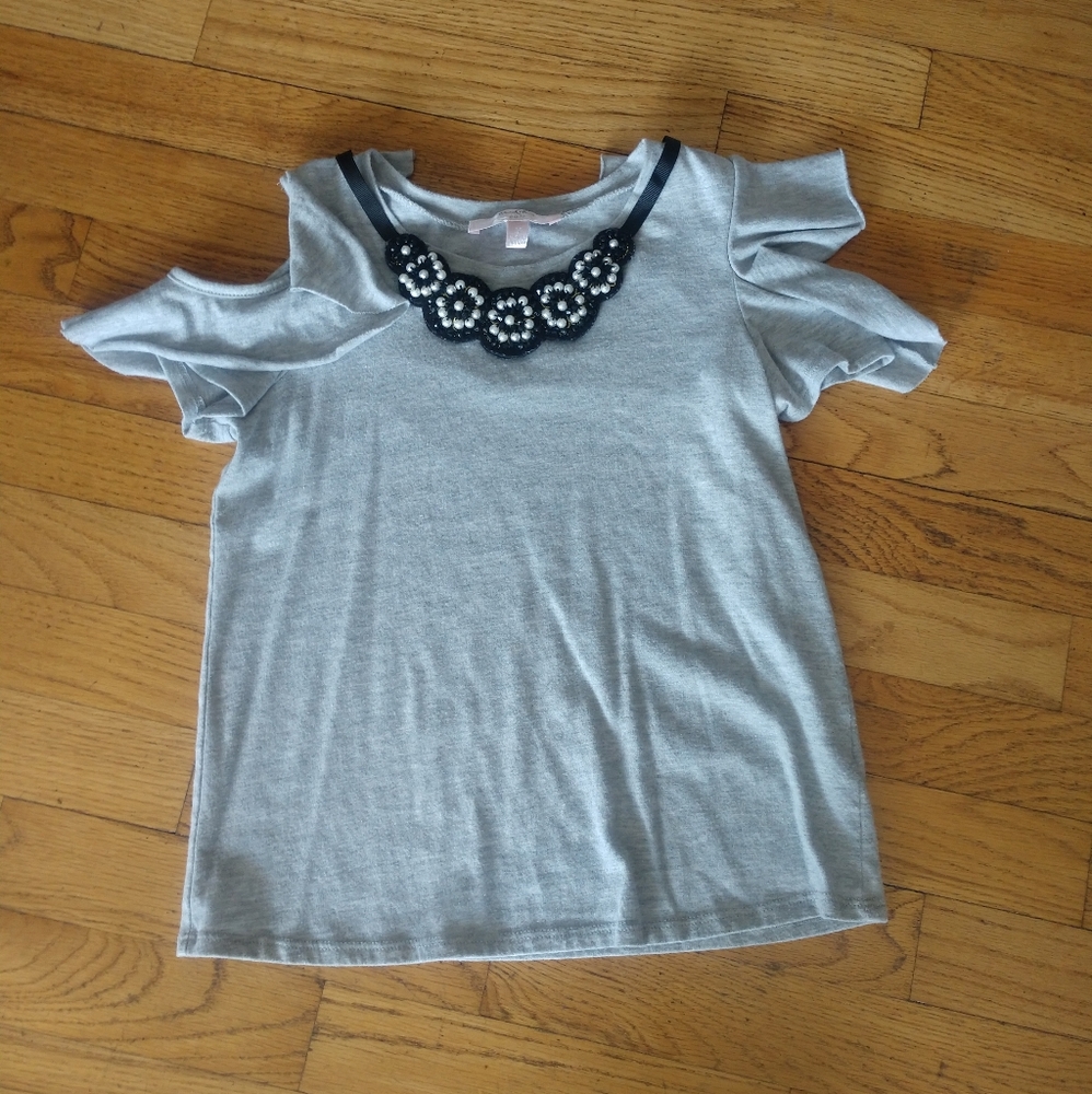 Moa Moa Beaded Neckline Blouse